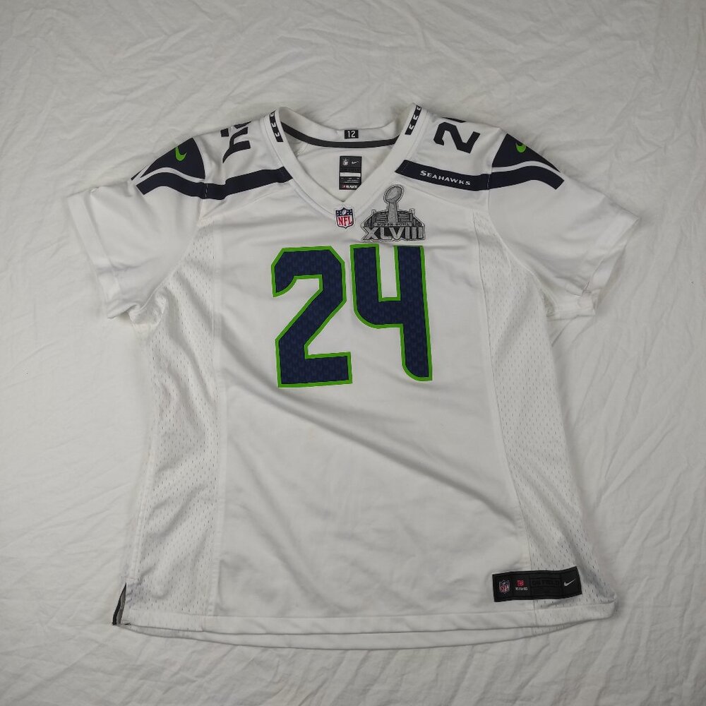 Nike Womens XXL Seattle Seahawks Marshawn Lynch Jersey White 24 NFL